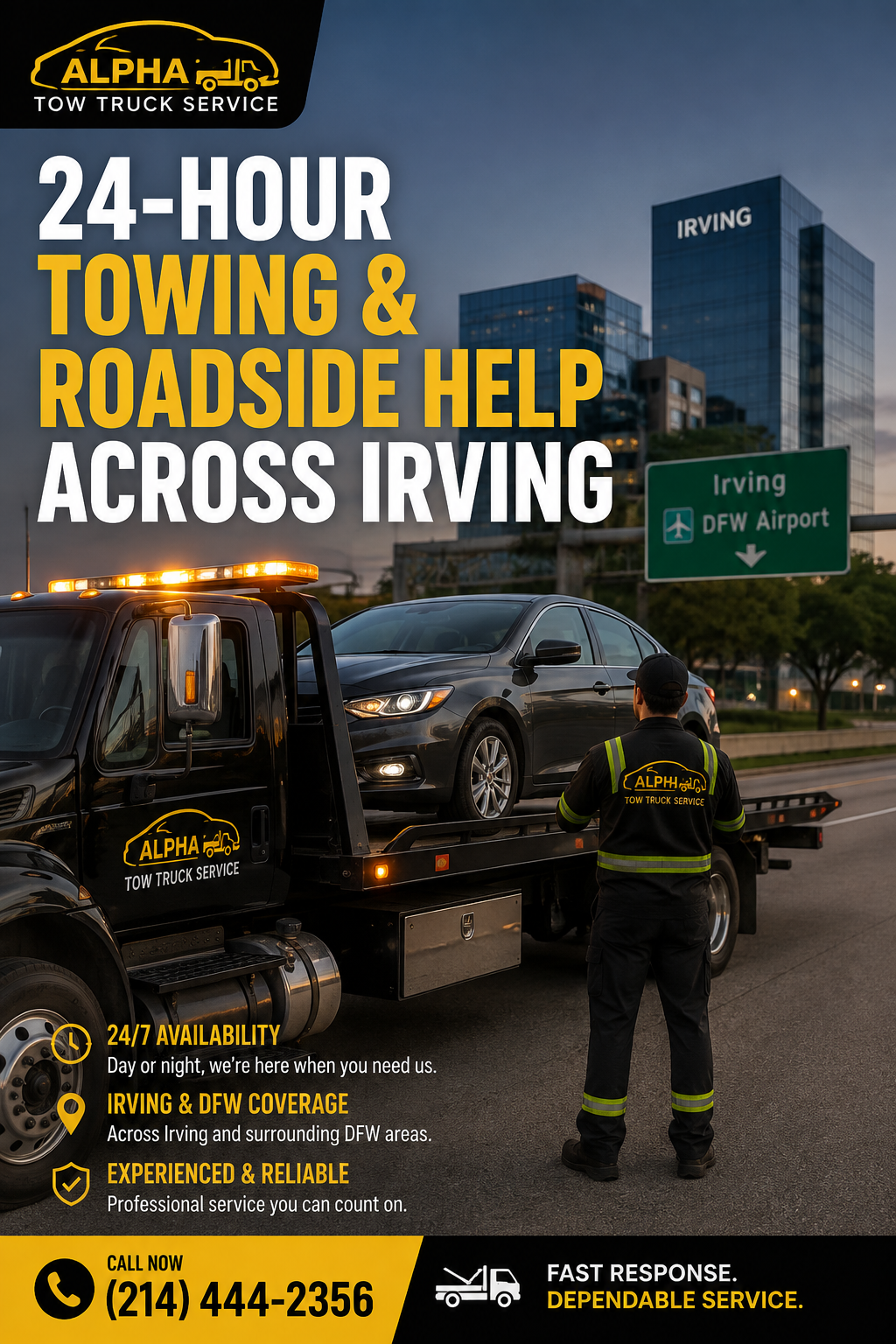 Towing in Irving. DFW-Wide Coverage.