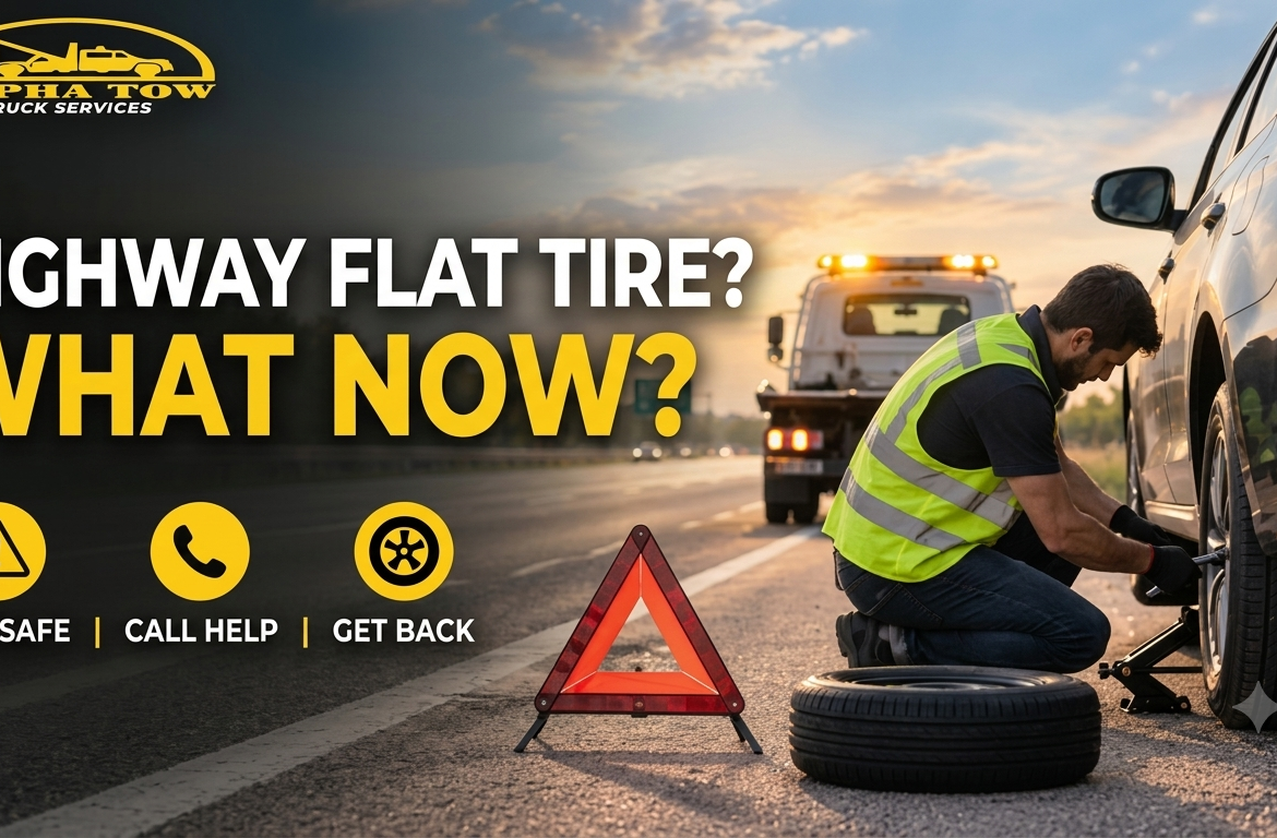 flat tire on the highway